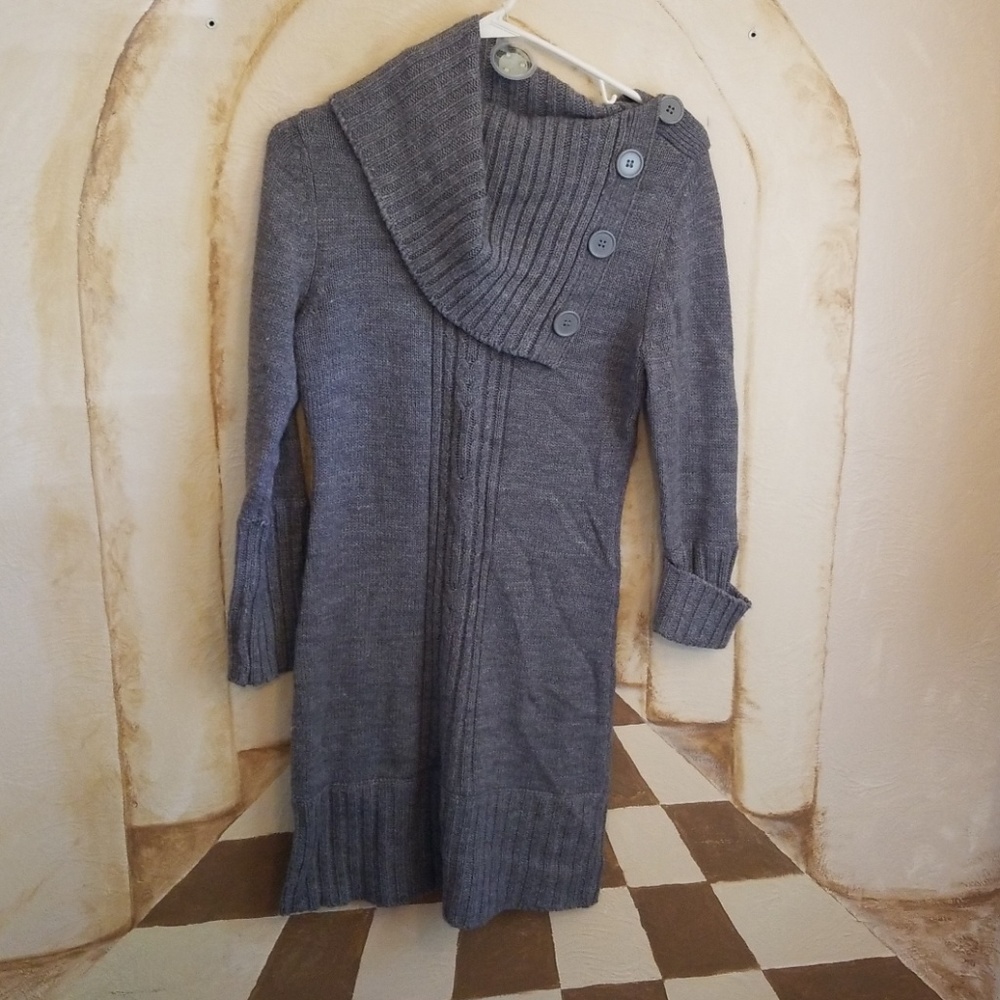 Gray sweater dress